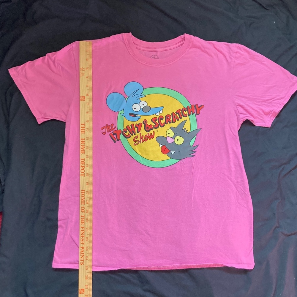 The Simpsons Itchy & Scratchy Show Pink T-Shirt Size L - Picture 3 of 8